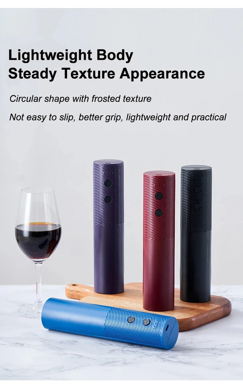 HOMEFISH Electric Wine Bottle Opener Automatic Red Wine Corkscrew Rechargeable Wine Opener One-click Button Wine Tools