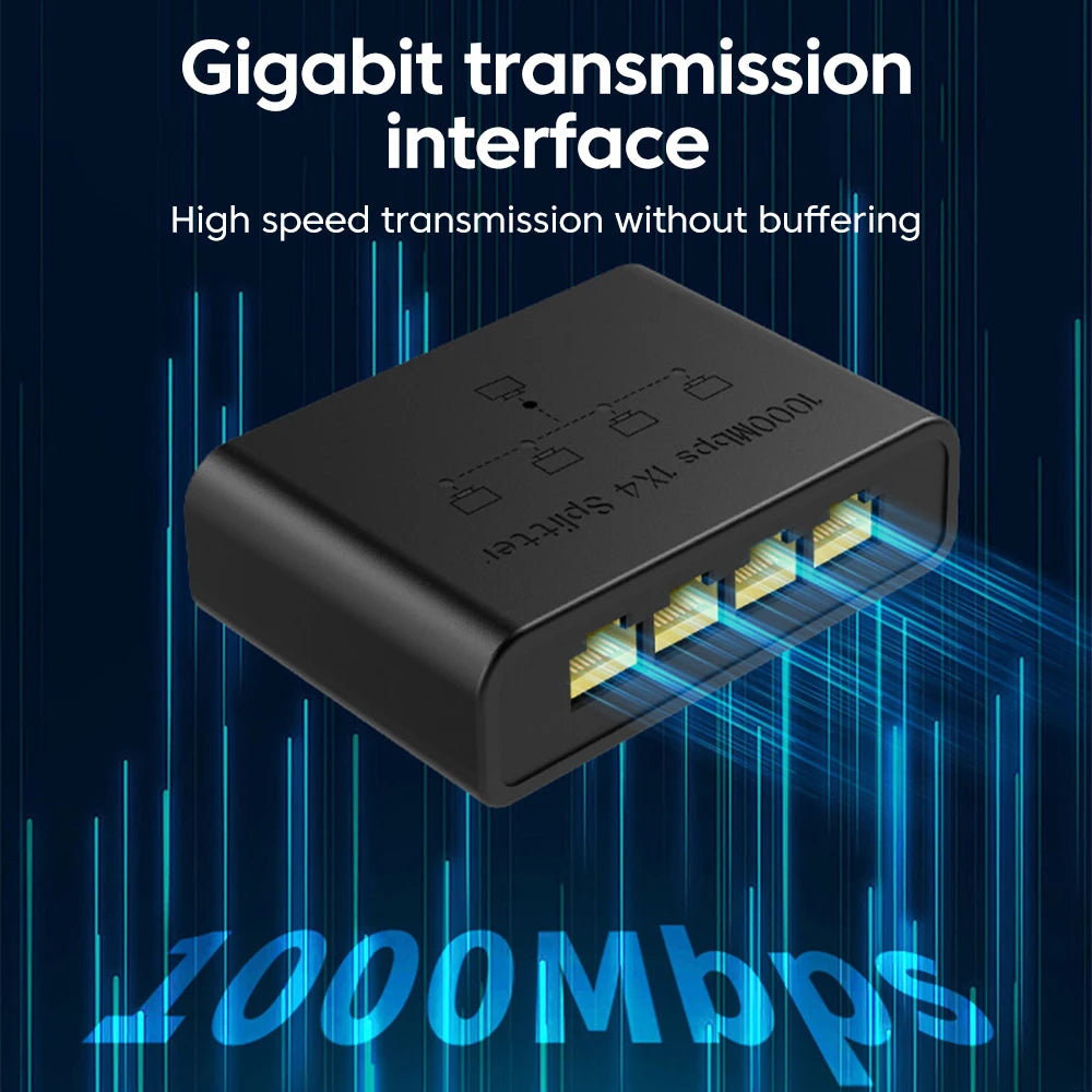 100/1000Mbps Gigabit Ethernet High Performance Smart Switch 5 Ports Network Connector For USB Cable RJ45 Splitter Adapter Office