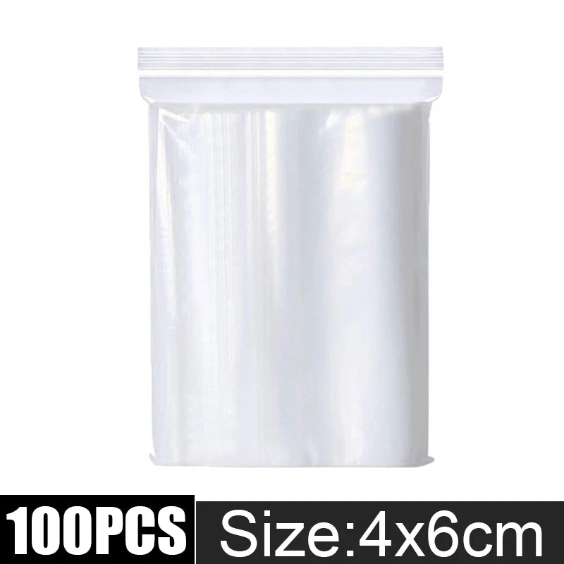 Thicken Zipper Sealed Bags Clear Plastic Storage Bag for Small Jewelry Food Packing Reclosable Zippers Sealing Pouch Wholesale