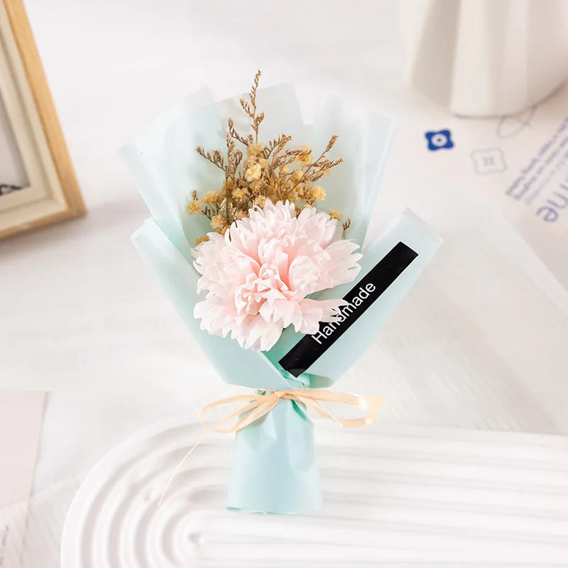 Soap Flower Carnation Bouquet Mother's Day Gift Small Bouquet Faux Flowers Perpetual Flower Companion Gift Accessories