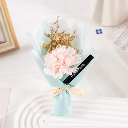 Soap Flower Carnation Bouquet Mother's Day Gift Small Bouquet Faux Flowers Perpetual Flower Companion Gift Accessories