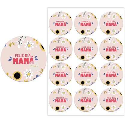 Feliz Día De La Madre Español Happy Mother's Day Decor Stickers Labels Floral Self-adhesive Paper Labels