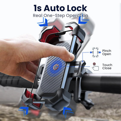 Joyroom Universal Bike Phone Holder 360° View Bicycle Phone Holder for 4.7-7 inch Mobile Phone Stand Shockproof Bracket GPS Clip