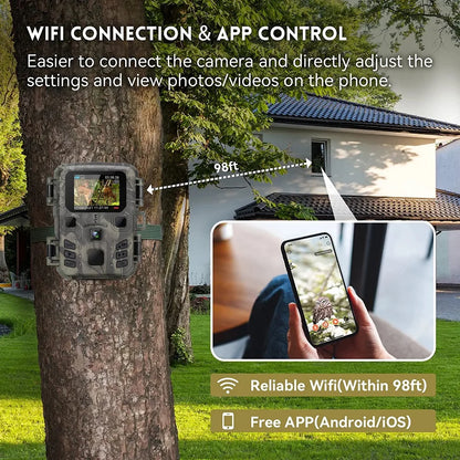 Outdoor WIFI APP 4K/2.7K 36MP/24MP Trail Camera Wildlife Infrared Night Vision Motion Activated IP65 Trap Game Cam Waterproof