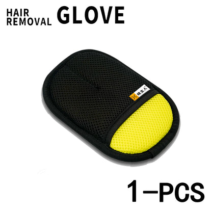 Pet Hair Remover Gloves Electrostatic for Cats Dogs, Reusable Washable Grooming Glove with 2-in-1 Lint Roller Brush - Safe Non-T