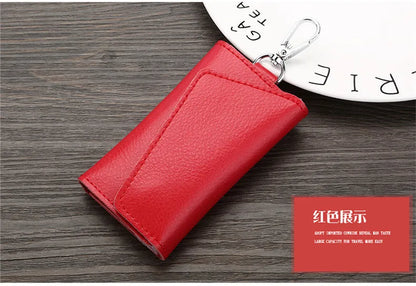 New Genuine Leather Keychain Men Key holder key organizer Pouch Car Key pouch Wallet Housekeeper Key Case Mini Card Bag
