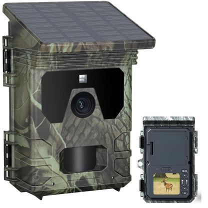 50MP 4K Solar Panel Hunting Camera Infrared Night Vision Monitoring Wildlife Trap Trail Camera Video Photo Recorder Cam