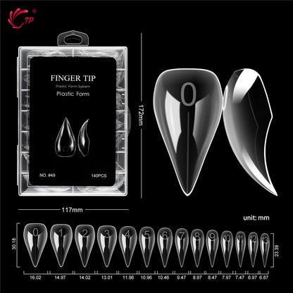 TP New 70pcs/140pcs Clear Nail Dual Form Full Cover Nail Extension System Quick Building Gel Molds False Nail Tip Manicure Tools