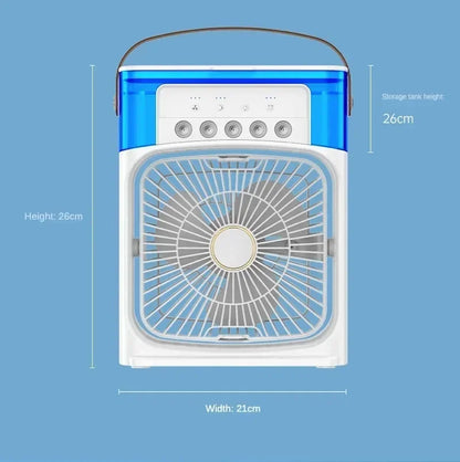 Mini Portable Humidifier Fan AIr Conditioner Household Small Air Cooler Hydrocooling Portable Adjustment For Office 3 Speed Fan