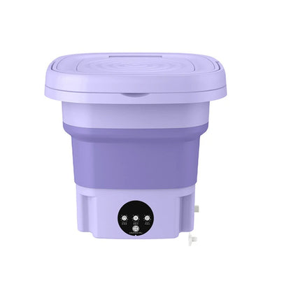 8L Portable Mini Foldable Washing Machine with Spin Dryer Compact Sock Underwear Washer for Travel Dorm Home Use Washing Machine