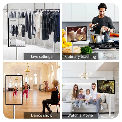 Portable Smart Android 13 TV Monitor 32 Inch FHD IPS LCD 60Hz 120% SRGB Multi-Touch Display Stand Battery Wireless Mirror