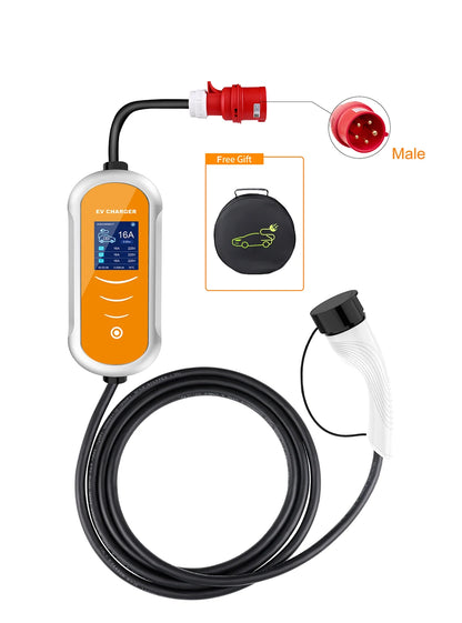 Type 2 Portable EV Charger Appointment time 11KW 16A 3 Phase EVSE Charging Box Cable CEE Plug for Electric Vehicle Car