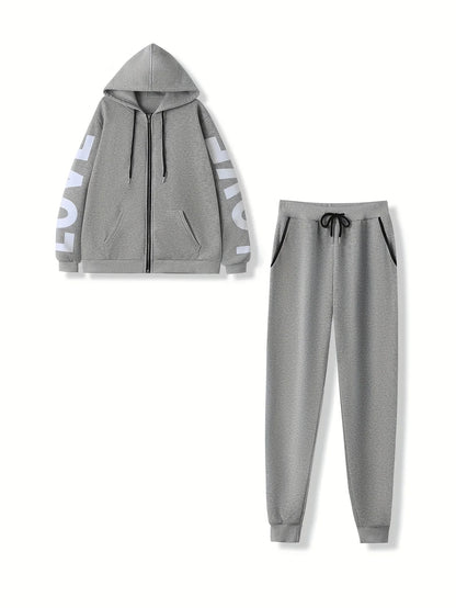 Women Clothes Sets 2025 New Casual GreyTracksuits Two Piece Set Women Sport Suit Hoodies Jogging Size Harajuku