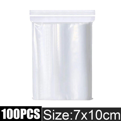 Thicken Zipper Sealed Bags Clear Plastic Storage Bag for Small Jewelry Food Packing Reclosable Zippers Sealing Pouch Wholesale