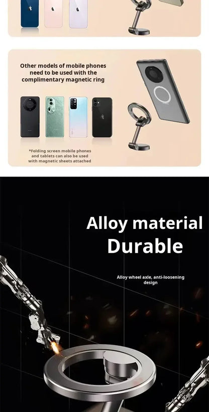 Magnetic Car Phone Holder Support Foldable Desktop Smartphone Mount Stand For Magsafe iPhone 16 15 14 13 12 For Samsung Xiaomi