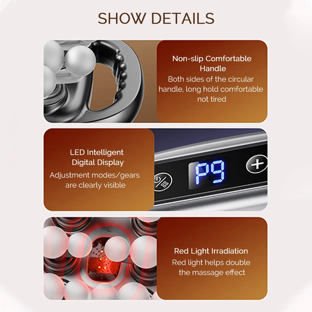 22-Head Fascia Gun High-Frequency Vibration Body Massage Gun Back and Waist Massager Neck Shoulder Massager Muscle masajeador