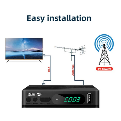 A32T-HD TV Boxs DVB-T2 TV Tuner Digital TV Decoder Terrestrial Satellite TV Receiver HEVC DVBT2 H. 264 USB Set Top Box