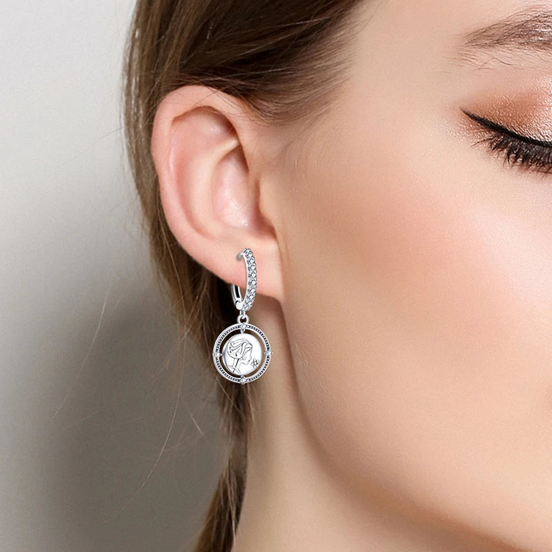 Hot Sale 925 Sterling Silver Spring Zircon Sunflower Stud Earrings For Women 2023 Trending Fashion Jewelry mother's day gift