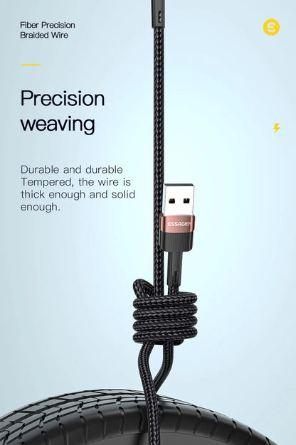 Essager Fast Charging For iPhone Usb Cable 11 12 13 Pro Max Mini Xs Xr X SE 8 7 6 Plus 6s 5 5s 2.4A Wire For iPhone Charger Cord