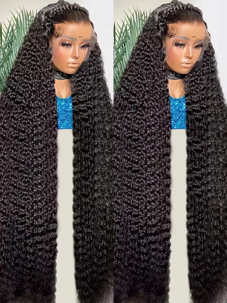 40 46 Inch 13x4 13x6 HD Deep Wave Lace Frontal Wig Brazilian Loose Water Curly Lace Front Human Hair Wigs For Women 300% Density