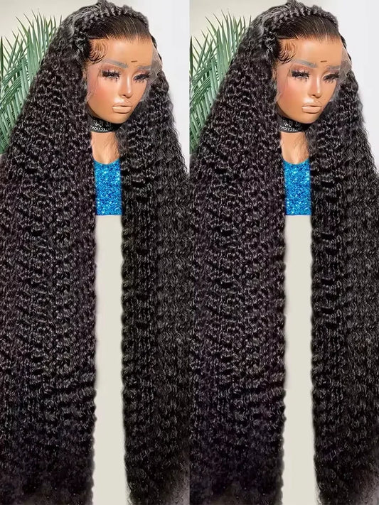 40 46 Inch 13x4 13x6 HD Deep Wave Lace Frontal Wig Brazilian Loose Water Curly Lace Front Human Hair Wigs For Women 300% Density