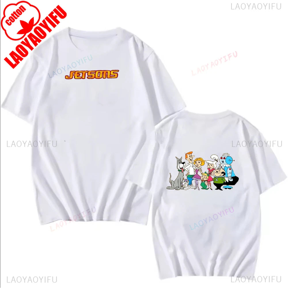 The Jetsons Printed T-shirt Tops Cartoon The Jetsons Letter Clothes Rosie The Robot Graphic T-shirts Breathable Camisetas