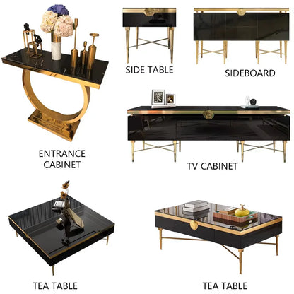 TV Table Small Sitting Room Ground Ark Of Stainless Steel Wooden Furniture Of The Lacquer That Bake