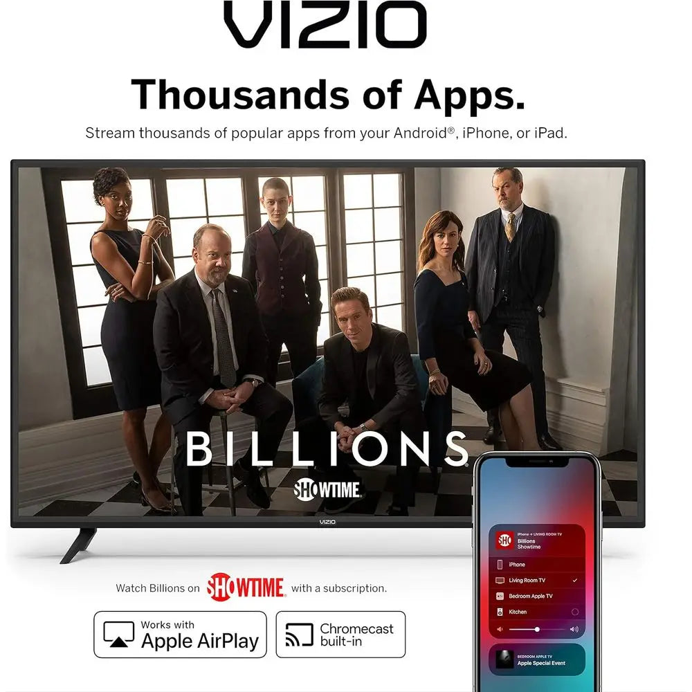 65 Inch 4K Smart TV, V-Series UHD LED HDR Teion with AirPlay and Chromecast Built-in
