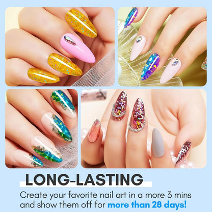 Makartt Nail Foil Glue Gel for Nail, Foil Gel Transfer for Nails Art Stickers Strong Adhesion Foil Transfer Gel Soak Off Salon