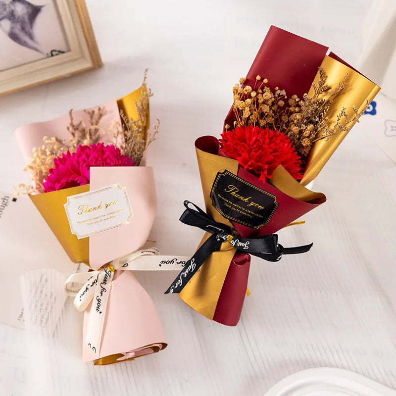 Soap Flower Carnation Bouquet Mother's Day Gift Small Bouquet Faux Flowers Perpetual Flower Companion Gift Accessories