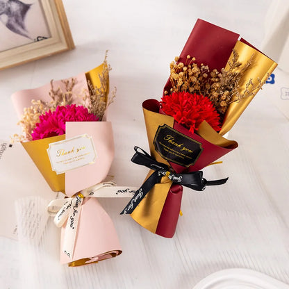 Soap Flower Carnation Bouquet Mother's Day Gift Small Bouquet Faux Flowers Perpetual Flower Companion Gift Accessories