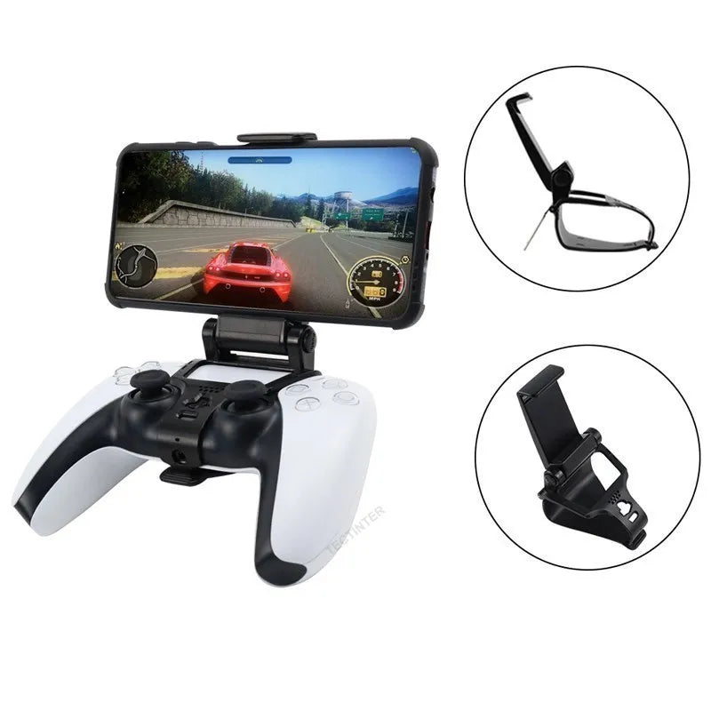 For PS5 Controller Gamepad Mobile Cell Phone Stand Smart Grip Mounting Bracket Suit for PS5 Accessories with Adjustable Width