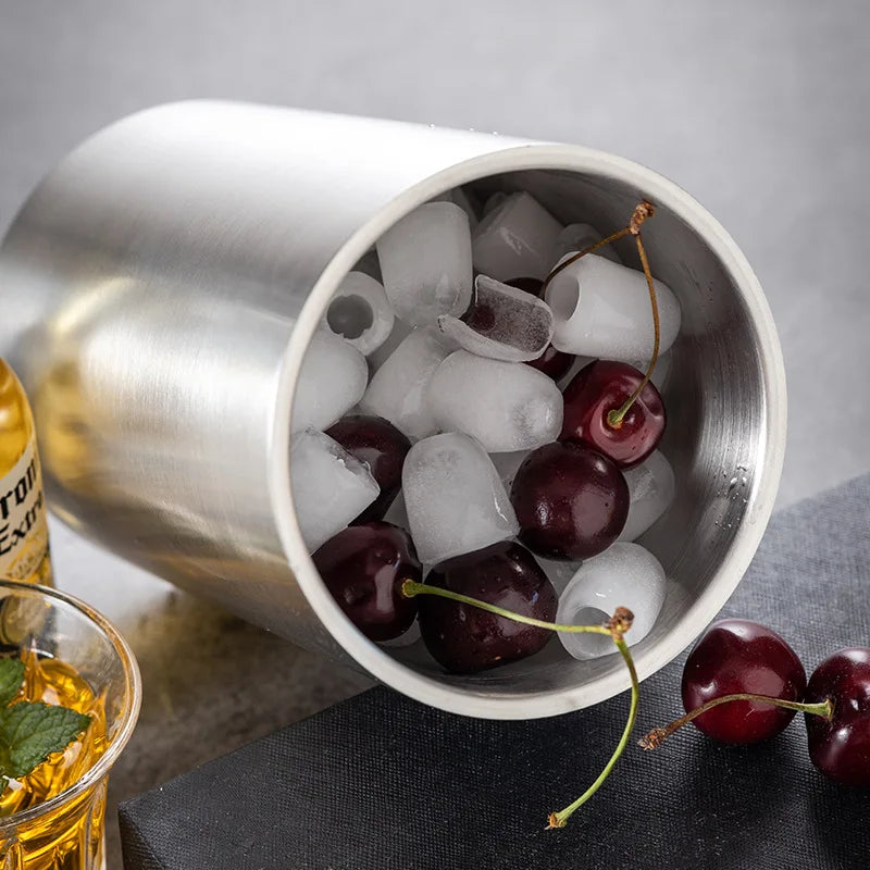 1600ML Ice Bucket- Double Stainless Steel Insulated Durable Portable Summer Drinks Champagne Beer for Outdoor Picnics Bar Events