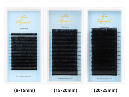 AGUUD Matte Black Individual Eyelash Extension Professional Volume Korean PBT Cashmere Lash Extension Tray Classic Lashes Cilios