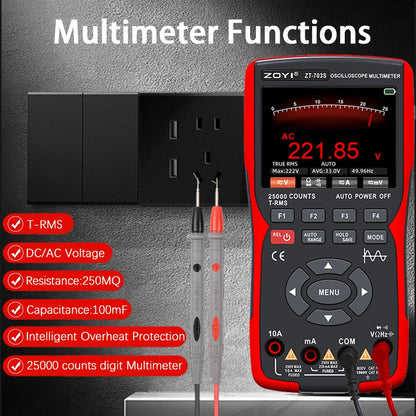 OYI ZT703S 3in1 Digital Multimeter 50MHz Bandwidth 280MS Rate PC Waveform Data Storage Dual Oscilloscope Signal Generator