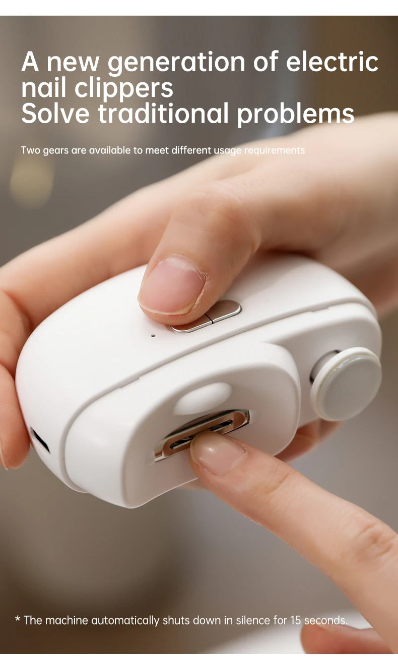 HOMEFISH Electric Nail Clipper 2 in 1 Grinding Polishing Multifunctional Portable Automatic Manicure Grinder
