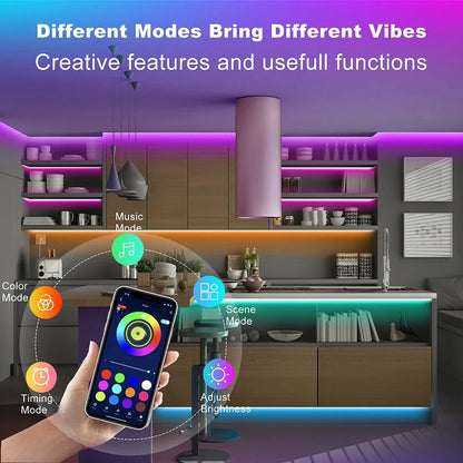 5V LED Strip Lights USB RGB 5050 LED Light Strip Music Sync App Control Luces Led Flexible Lamp for Room Decor TV Backlight