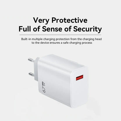 Total 67W USB GaN Charger Fast Charging Wall Phone Adapter 6A USB to TypeC Cable Quick Charge 3.0 Plug For iPhone Samsung Xiaomi