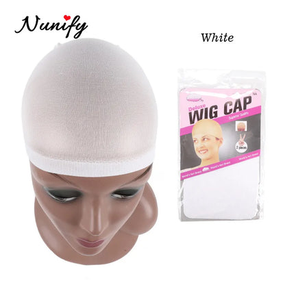 Nunify Nude Stocking Wig Cap Mesh Net Bald Cap For Install Wigs 2Pcs/Pack Free Size Strechy Stocking Cap Breathable Hairnet