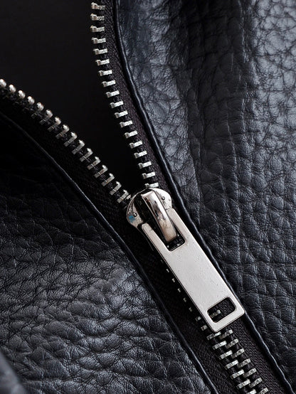 HH Autumn Faux Leather Jacket For Women Casual Solid Long Sleeve Zipper Pu Leather Coats New Fashion Female Streetwear