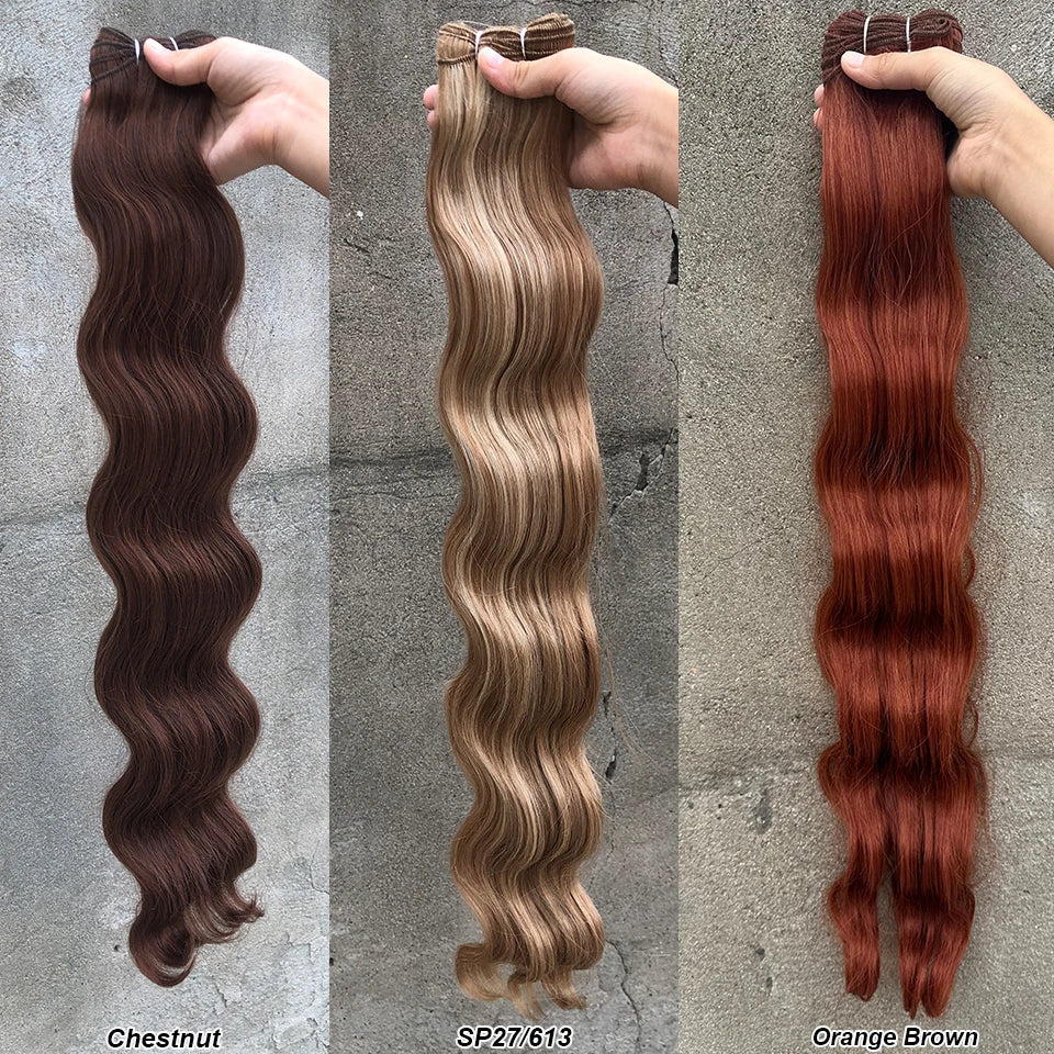 Magicae 30Inch 200g/Pc Chocolate Ombre Brown Orange Blond P27/613 Bio Body Wave Grey High Temperature Synthetic Hair Extension