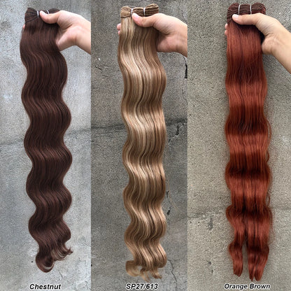 Magicae 30Inch 200g/Pc Chocolate Ombre Brown Orange Blond P27/613 Bio Body Wave Grey High Temperature Synthetic Hair Extension