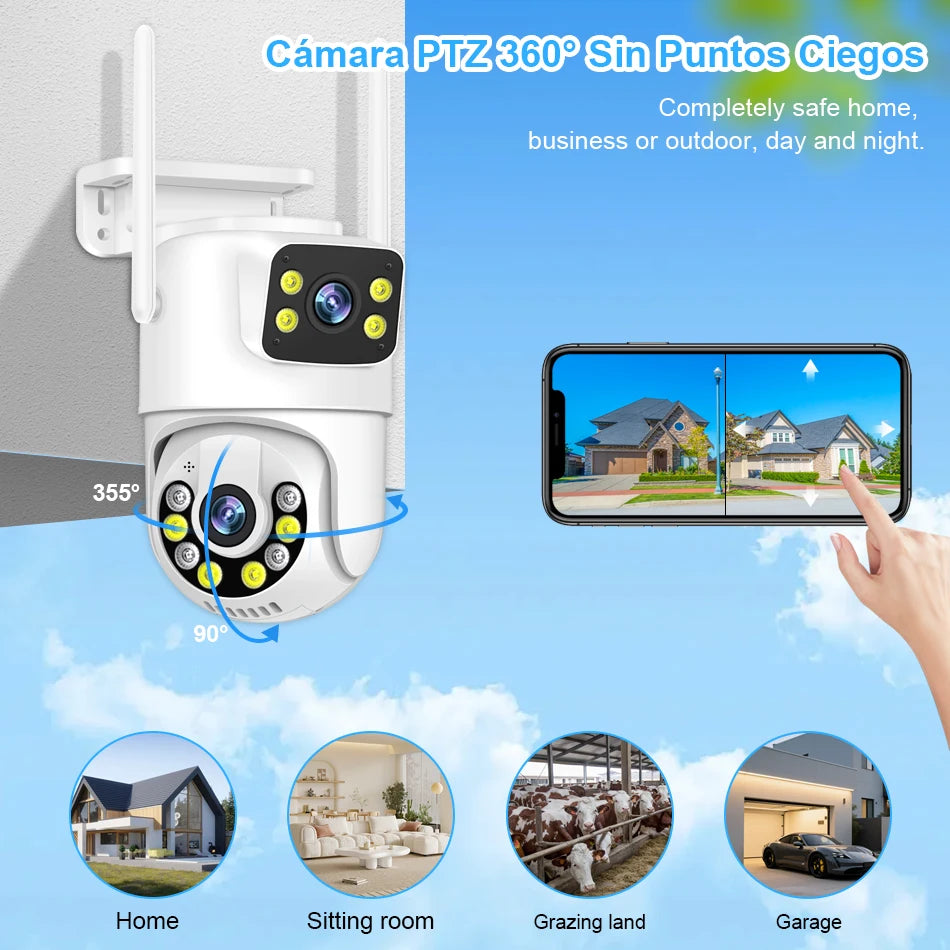 Smar WiFi Security Camera System 6MP Dual Lens Wireless IP Camera Kit With Two-Way Audio 8CH NVR