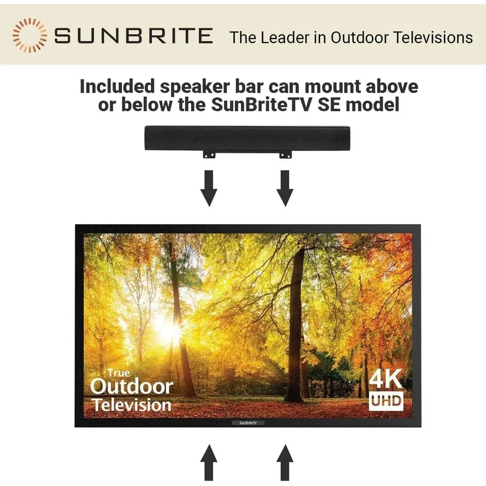 SunBrite SE 43-inch Partial Sun Outdoor TV | 4K Ultra HD LED Weatherproo Teion - Includes Speaker bar (SB-SE-43-4K-BL)