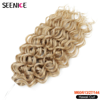 18 24“Synthetic Deep Wavy Twist Crochet Hair Afro Curls Water Wave Crochet Braids Ombre Brown Braiding Hair Extensions For Women