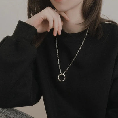 Necklace for Women 2021 New Trend Sweater Chain Neck Long Chains Ring Choker Necklace Aesthetic Jewelry Party Gift Wholesale