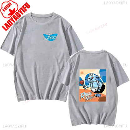 The Jetsons Printed T-shirt Tops Cartoon The Jetsons Letter Clothes Rosie The Robot Graphic T-shirts Breathable Camisetas