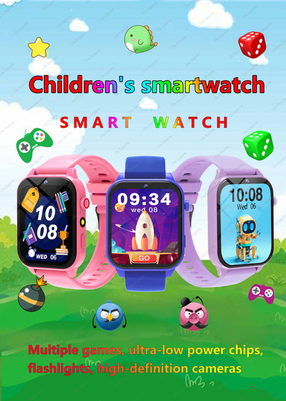 100+ Game SmartWatch Kid Child HD Screen Lighting Music Smart Watch Boy Girl Gift Children Smartwatch For IOS Android 2025 New