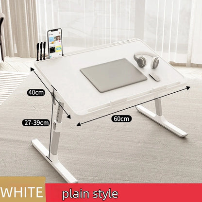 Adjustable Laptop Bed Tray Table Portable Standing Desk with Storage Drawer Foldable Lap Tablet for Sofa Comfortable Viewing