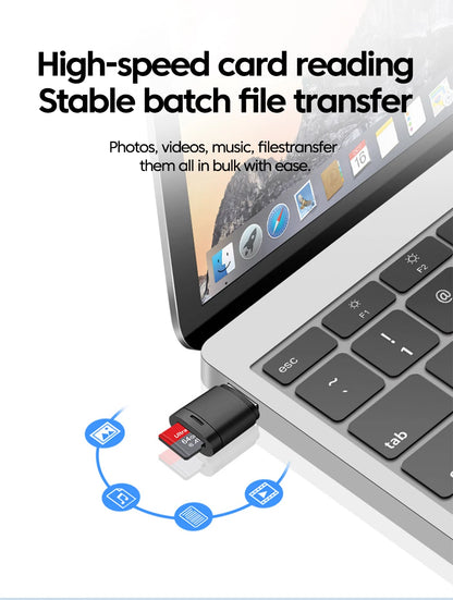 USB2.0 Mini Micro SD Card High Speed Memory Card Reader With TF Card Slot Max Compatible 2TB Portable Memory Card Reader Adapter